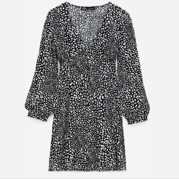 Zara Dresses & Skirts - ZARA NWT Romantic Feminine Small Animal Print Long Sleeve Button Down Mini Dress